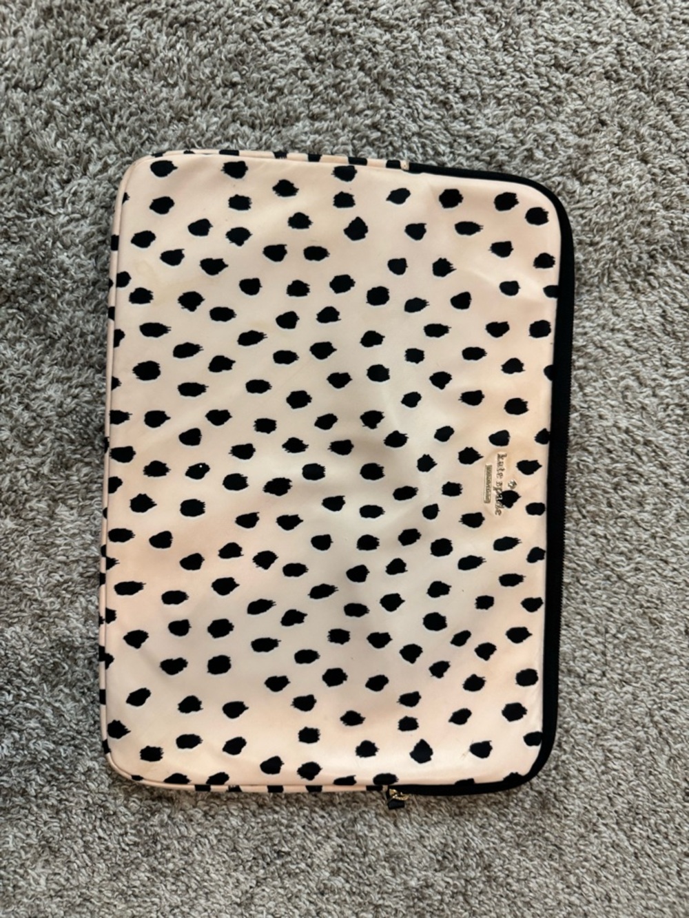 kate spade Pink and Black Spotted Laptop Sleeve